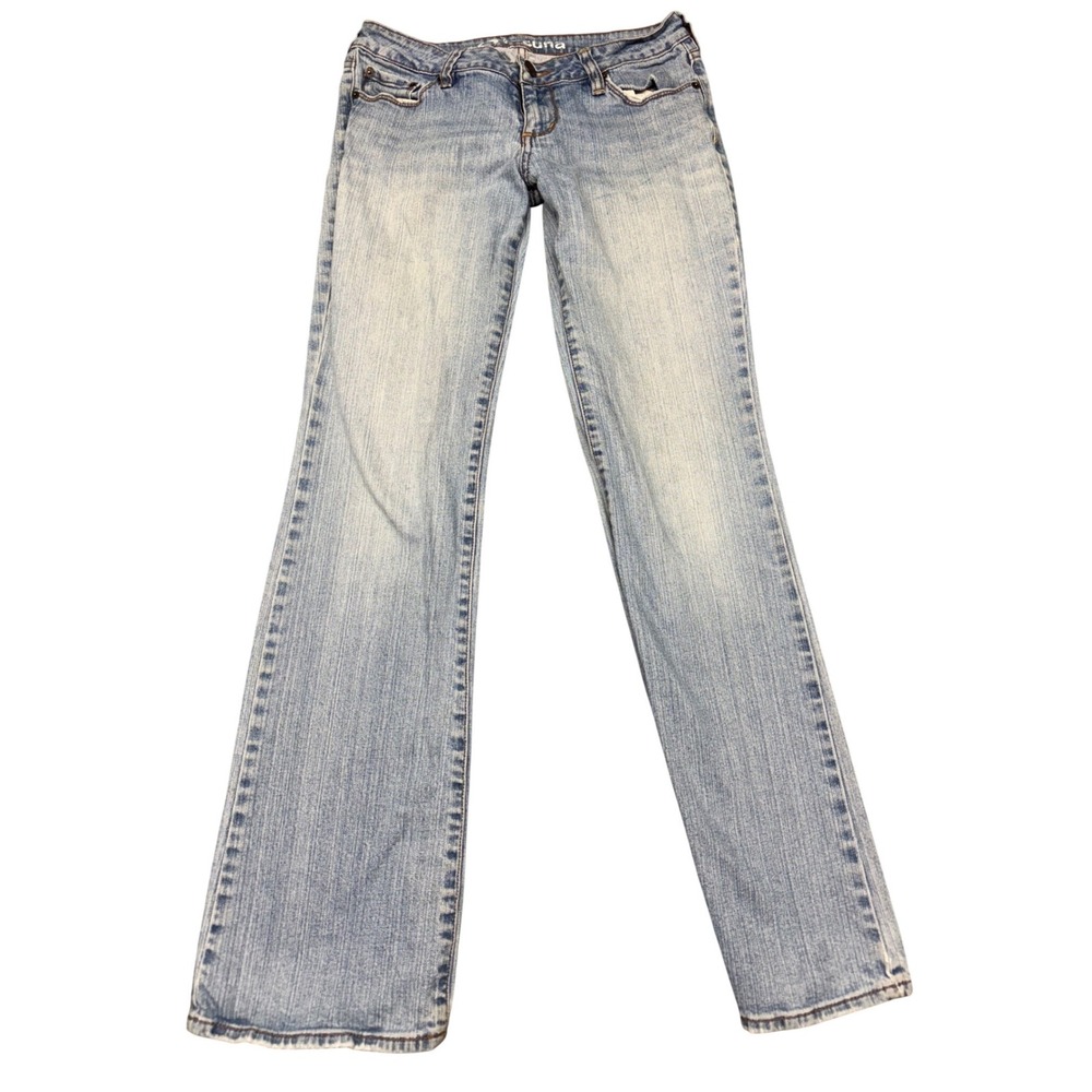 Bullhead Laguna Bootcut Jeans Light Wash Low Rise Size 7 Long Stretch Denim